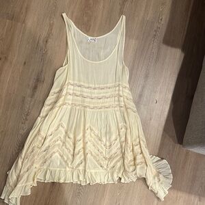 Free People Cream Flowy Tunic